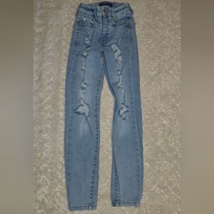 Aeropostale Light Blue Distressed Skinny Jeans